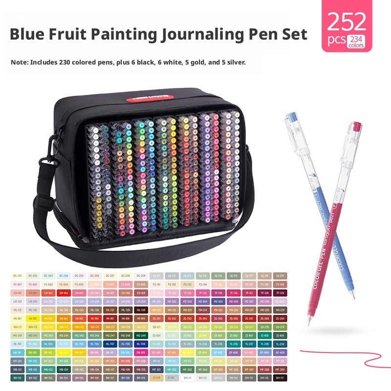 Whiteboard Marker Set - ชุดปากกาเจลหัวเล็ก 252 ชิ้น 234 สี พร้อมปากกาสีทอง