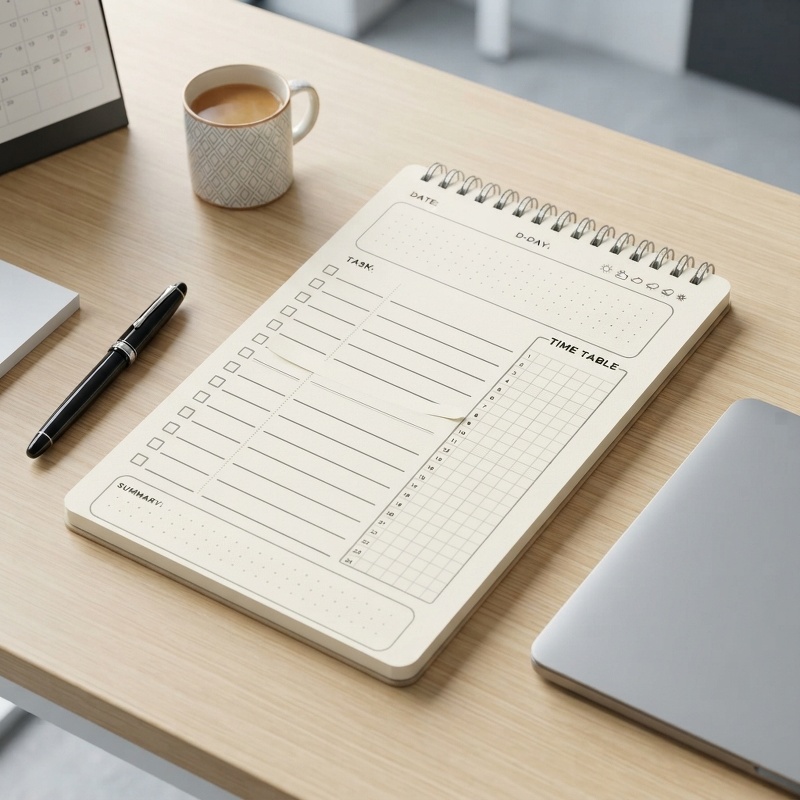 Office Stationery Supply List - สมุดแพลนเนอร์แบบสันห่วง A5 1 เล่ม สำหรับจัดตารางงาน วางแผนรายวัน