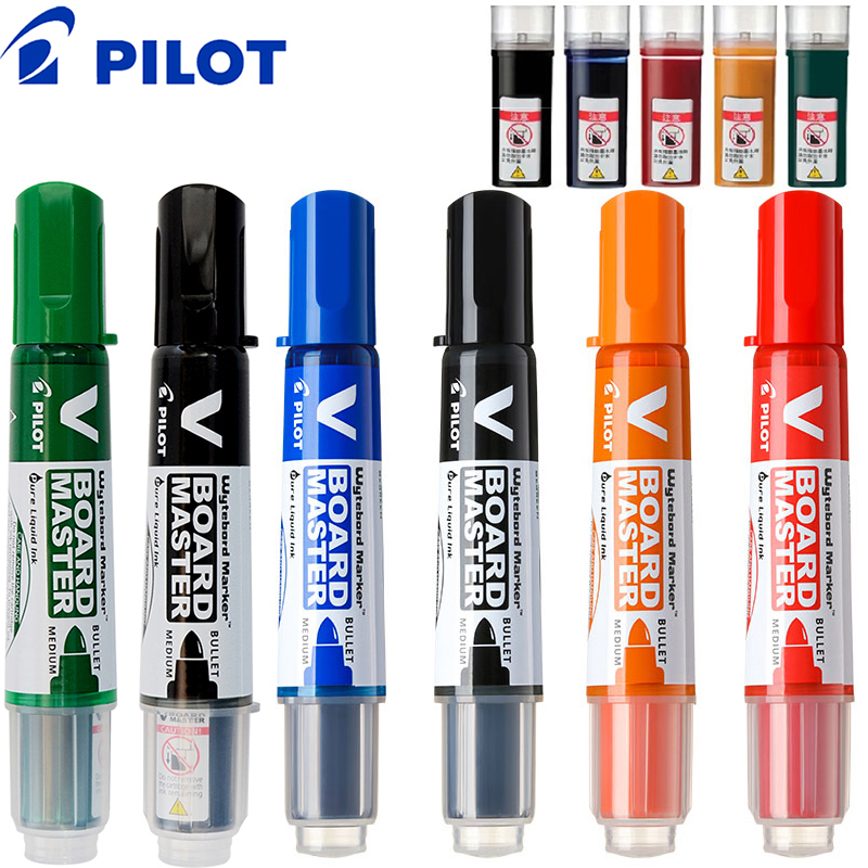 Whiteboard Marker Set - ไพล็อต วี บอร์ด มาสเตอร์ WBMAVBM-M,มาร์กเกอร์ไวท์บอร์ดมืออาชีพความจุสูงหลายขนาดเหมาะสำหรับการฝึกอบรม,กระดานดำ,การประชุม