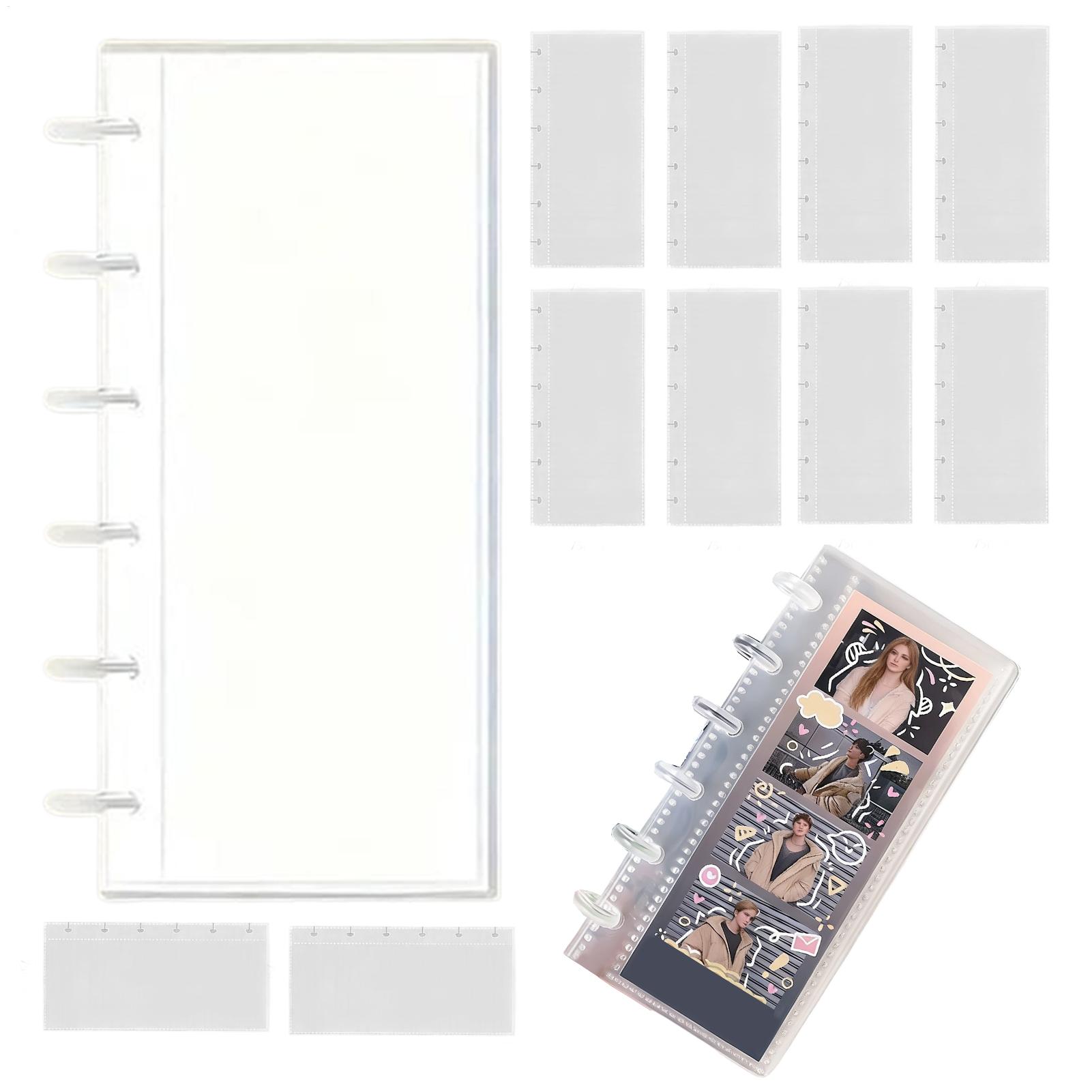 Binding Comb Plastic - อัลบั้มรูปใสสำหรับสะสมการ์ดไอดอล แฟ้มใส่การ์ดรูปภาพ สมุดสะสมฟิล์มขนาดเล็ก อัลบั้มสี่ช่อง ของขวัญ