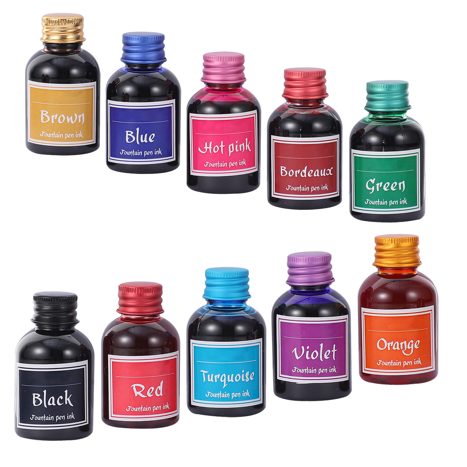 ชุดหมึกเขียนพู่กันแห้งเร็ว 10  - Calligraphy Ink Bottle บทวิจารณ์และราคา