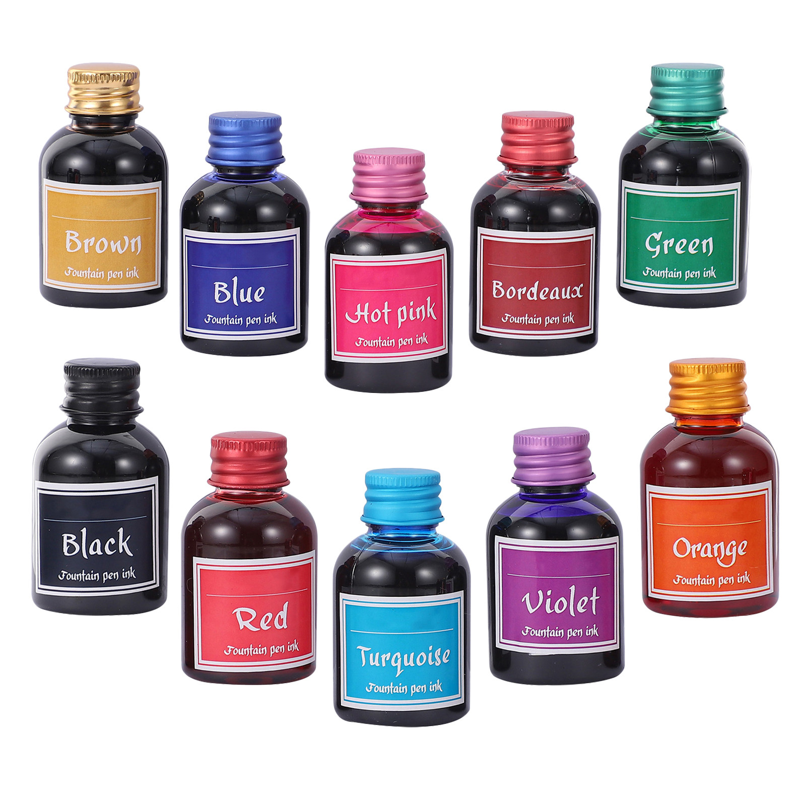 ชุดหมึกเขียนพู่กันแห้งเร็ว 10  - Calligraphy Ink Bottle บทวิจารณ์และราคา